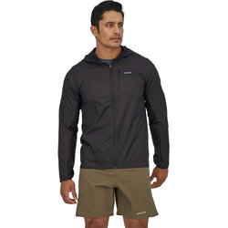 Patagonia Men's Houdini Jacket in Black model view packed