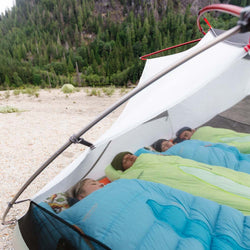 MSR Elixir 4 Person Backpacking Tent campers sleeping side view