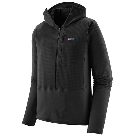 Patagonia Men's R1 Pullover Hoody in Black angle view