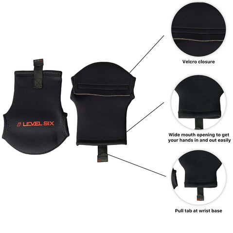 Level Six Comp 2 mm Neoprene Paddling Pogies in Black details