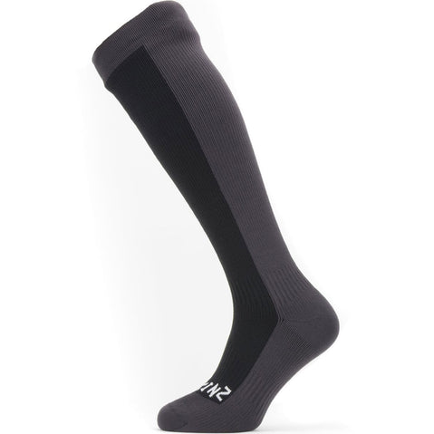 SealSkinz Waterproof Cold Weather Knee Length Sock in Black/Grey angle