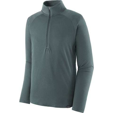 Patagonia Men's Capilene Mid Weight Zip Neck Shirt in Nouveau Green angle
