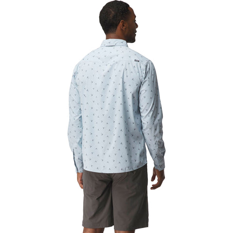 NRS Men's Drifter Long Sleeve Shirt in Daybreak model back