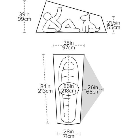 Big Agnes Tiger Wall UL 2 Person Backpacking Tent in Mercury/Evening Primrose diagram
