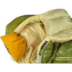 Nemo Equipment Women's Disco 15-Degree Endless Promise Down Sleeping Bag in Birch Bud pillow pocket