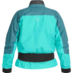 NRS Women's Helium Paddling Jacket in Mediterranea/Aqua back