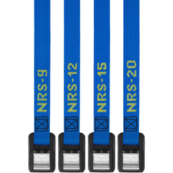 NRS Buckle Bumper Tie Down Strap 2 Pack in Iconic Blue straps
