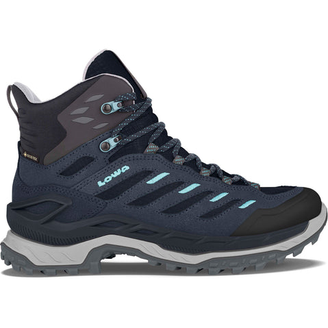 Lowa Women's Innovo GTX Mid Hiking Boots in Navy/Arctic side view