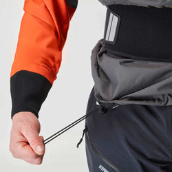 NRS Men's Stratos Semi-Dry Paddling Jacket graphite inner skirt drawstring closure