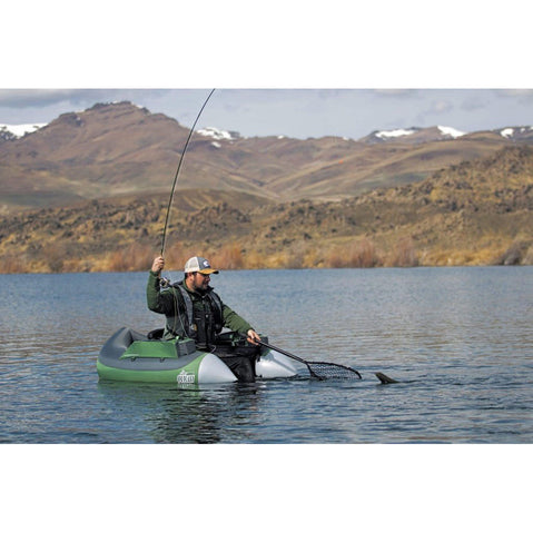 Outcast Fat Cat LCS Float Tube in Gray/Sage lifestyle