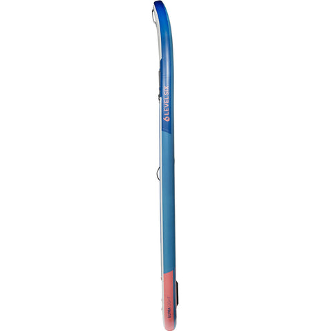 Level 6 Twelve Six Ultralight Inflatable SUP Board Package in Aegean Blue side