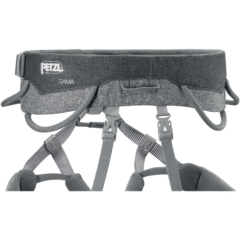Petzl Men's Sama Rock Climbing Harness in Gray back crop