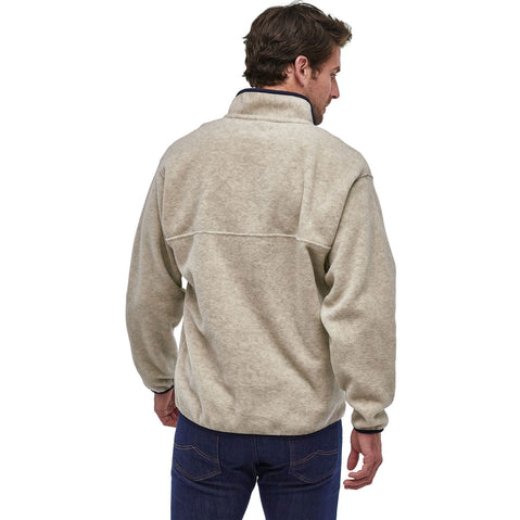 Patagonia Men's Synchilla Snap-T Pullover Top in Oatmeal Heather model view back