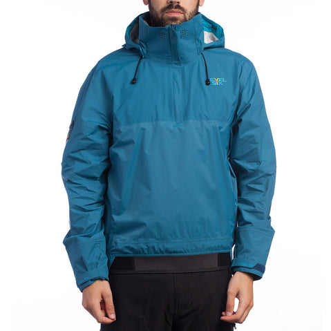 Level Six Men's Torngat Paddling Jacket in Crater Blue worn by a model facing forward