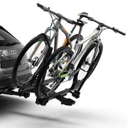 Thule T2 Pro X 2 Bike Hitch Rack in Black with bikes loaded side