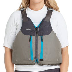 NRS Women's Zoya Kayak Lifejacket (PFD) in Silver model front