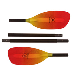 Werner Surge Fiberglass 4-Piece Whitewater Kayak Paddle in Gradient Blaze detail