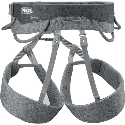 Petzl Men's Sama Rock Climbing Harness in Gray back