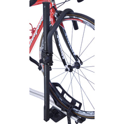 Malone Pilot TC/ST Tray Style Bike Roof Rack attached with bike front