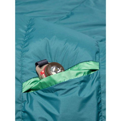 Marmot Lost Coast 30 Degree Down Sleeping Bag in Clover/Dark Jungle pocket