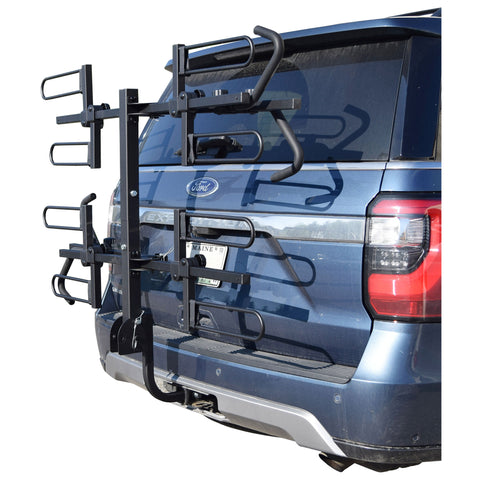Malone Runway HM4 Bike Hitch Rack installed on a car side view