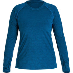 NRS Women's Silkweight Long Sleeve Shirt in Poseidon front