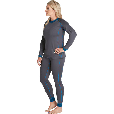 NRS Women's Expedition Weight Shirt in Dark Shadow model front