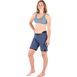 Level Six Women's Pro Goddess Neoprene Lined Shorts in Deep Blue back