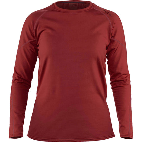 NRS Women's Lightweight Long Sleeve Shirt in Vino front