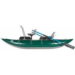 Outcast PAC 1200 Pro Series Pontoon Boat In Green With Accessories Side View