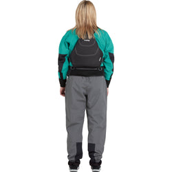NRS Women's Flux Dry Top in Jade model backPFD