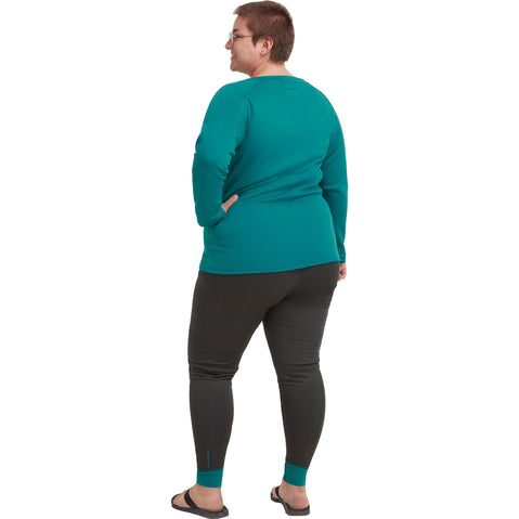 NRS Women's Expedition Weight Long Sleeve Shirt in Glacier model view back