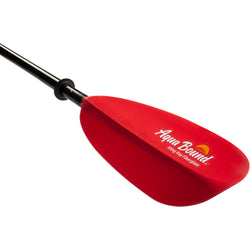 Aqua-Bound Sting Ray Fiberglass 4-Piece Kayak Paddle in Sunset Red angle blade