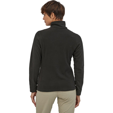 Patagonia Women's Micro D 1/4 Zip Top model in Black rear view