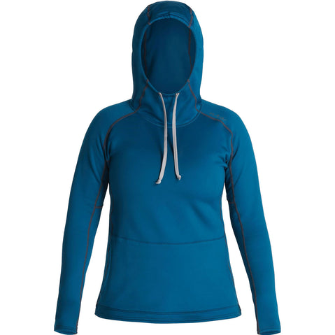 NRS Women's Expedition Weight Hoodie in Poseidon front