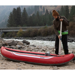 AIRE Tater Inflatable Kayak in Red pumping
