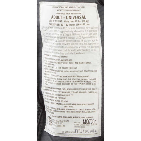 NRS Matik Inflatable Lifejacket (PFD)