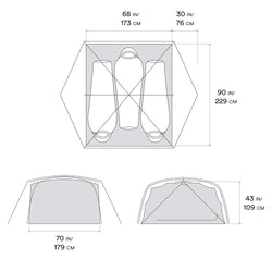 Mountain Hardwear Aspect 3 Person Camping Tent in Grey Ice diagram