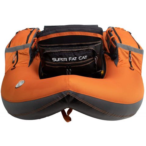 Outcast Super Fat Cat Float Tube in Orange/Sage back