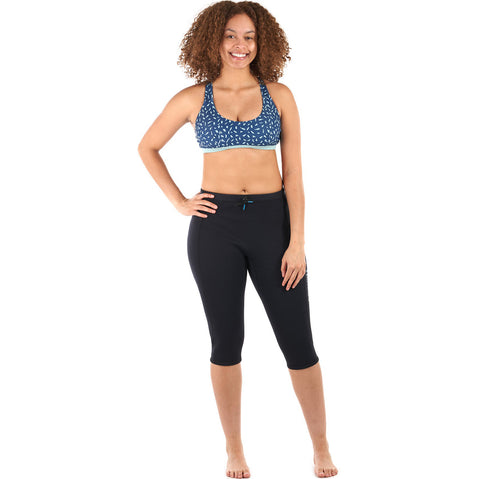 Level Six Women's Convection Neoprene Capri Pants in Black model left view