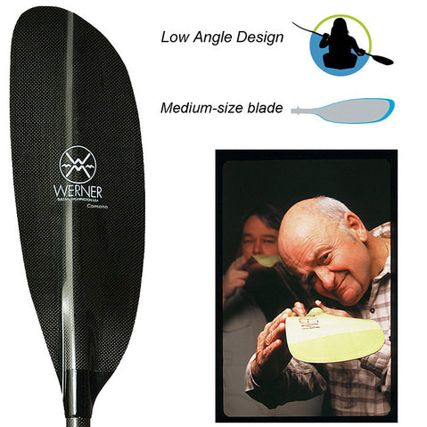 Werner Camano Carbon Straight Shaft Kayak Paddle detail