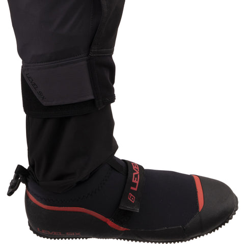 Level Six Surge Semi-Dry Paddling Pants in Charcoal Ankle closure