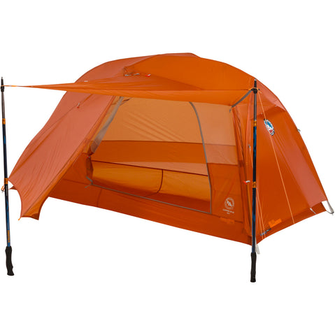 Big Agnes Copper Spur UL 1 Person Backpacking Tent in Tangelo awning mode