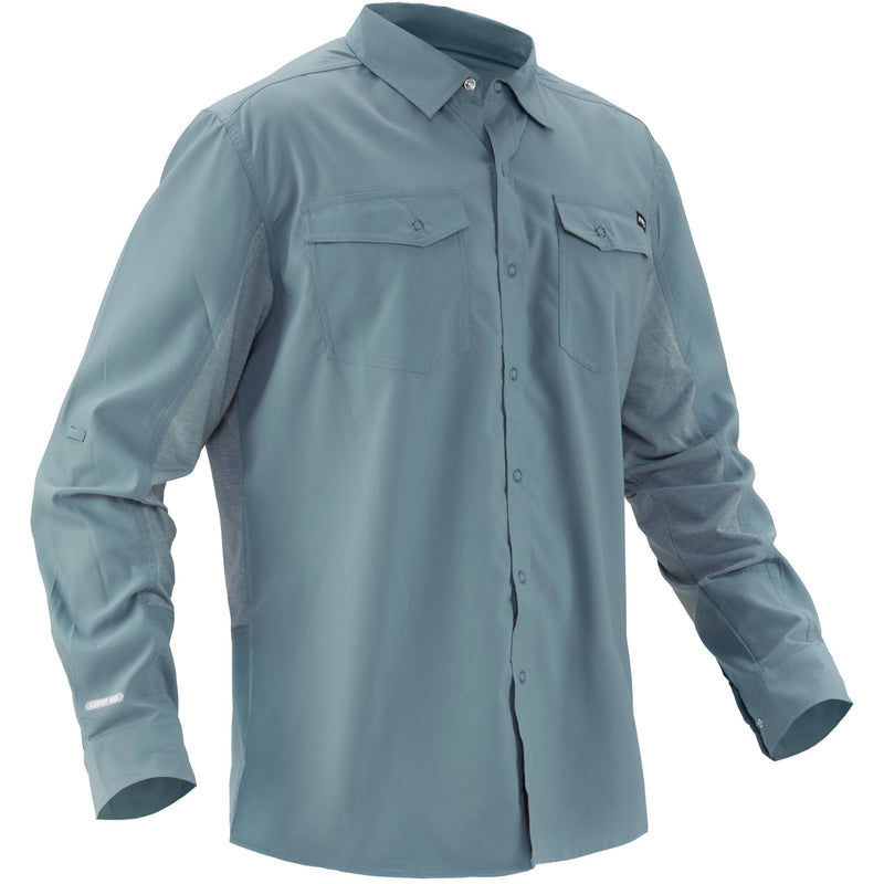 NRS Men's Guide Long Sleeve Shirt in Lead front angle
