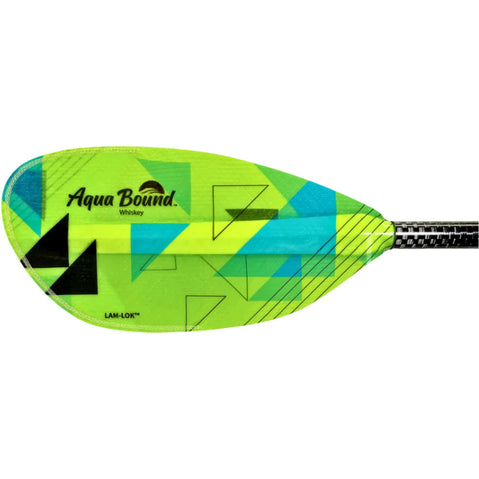 Aqua Bound Whiskey Fiberglass Bent Shaft Posi-Lok 2-Piece Kayak Paddle in Geo Punch left blade
