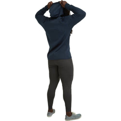 NRS Men's Expedition Weight Hoodie in Navy model back