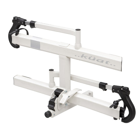 Kuat Sherpa 2.0 2 Bike Hitch Rack Pearl angle view folded up