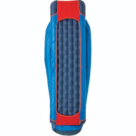 Big Agnes Anvil Horn 15 Degree Down Sleeping Bag in Blue/Red pad