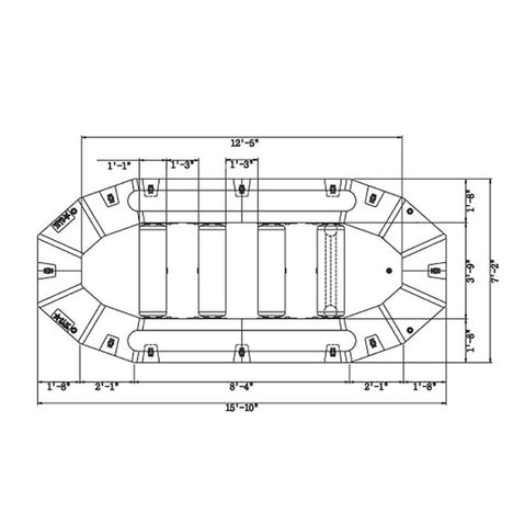 Star Inflatables Select Big Dipper 16 Self-Bailing Raft diagram