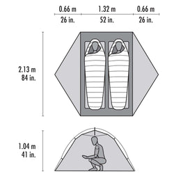 MSR Elixir 2 Person Backpacking Tent floorplan